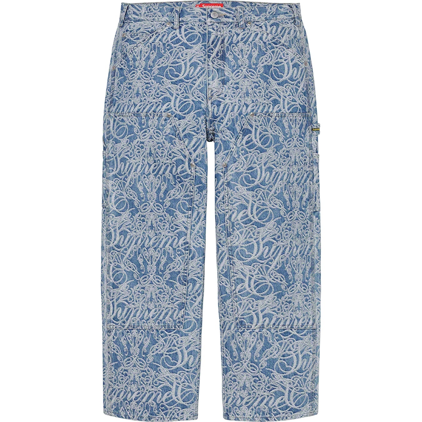 Script Jacquard Double Knee Denim Painter Pant view 4